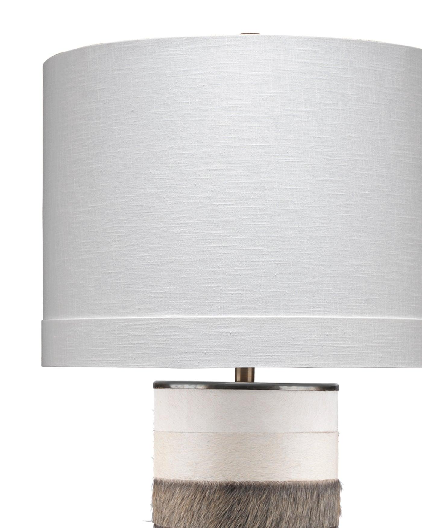 Multi Tone Grey and White Hide Winslow Table Lamp Table Lamps Sideboards and Things By Jamie Young