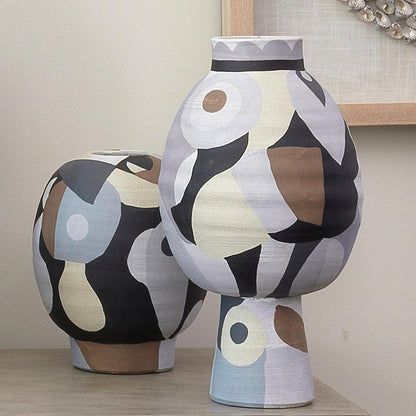 Multicolor Grey Tone Pablo Medium Vase Vases & Jars Sideboards and Things By Jamie Young