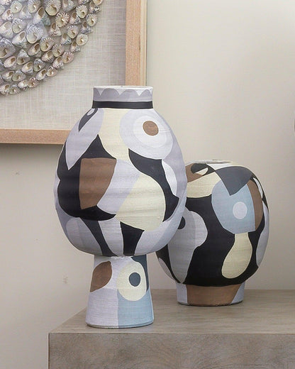 Multicolor Grey Tone Pablo Medium Vase Vases & Jars Sideboards and Things By Jamie Young