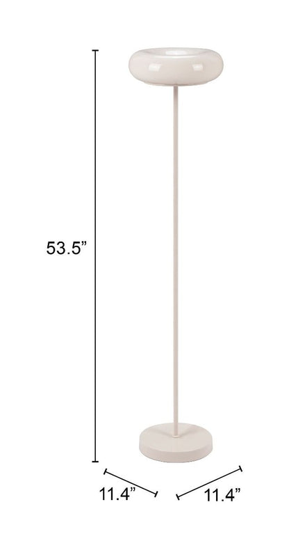 Zuo Modern Munk Steel Cream Floor Lamp