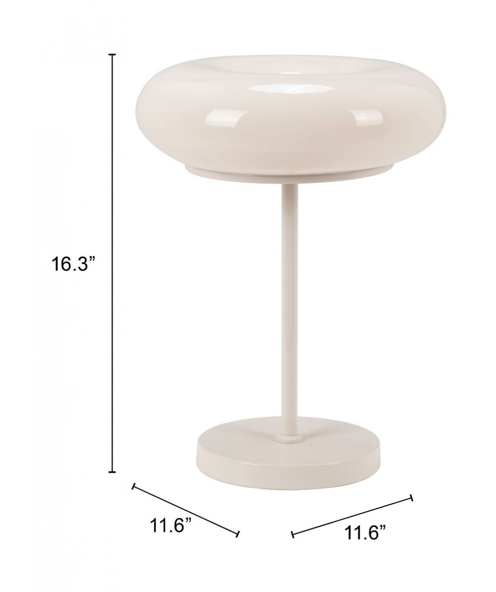Zuo Modern Munk Steel White Table Lamp