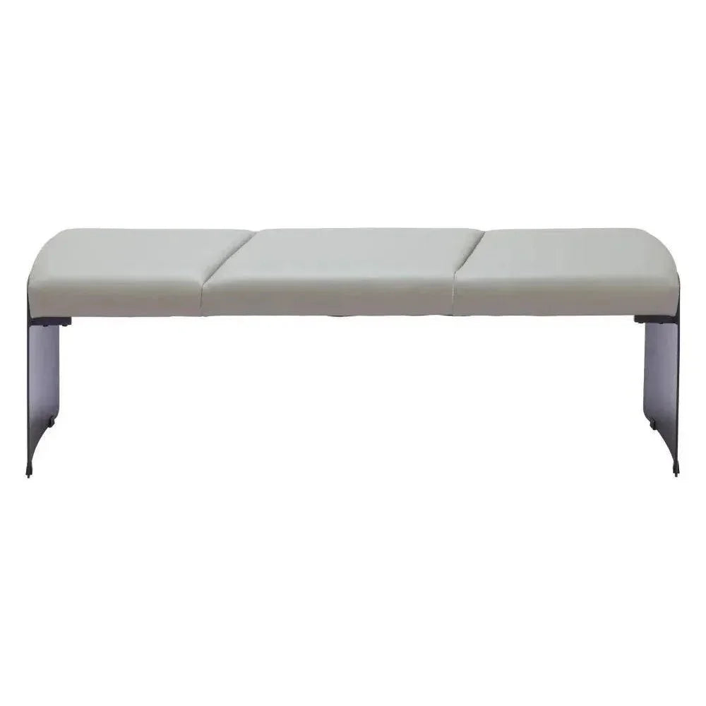 Mur Wood and Steel Grey Bench - LOOMLAN - Zuo Modern - Bedroom Benches