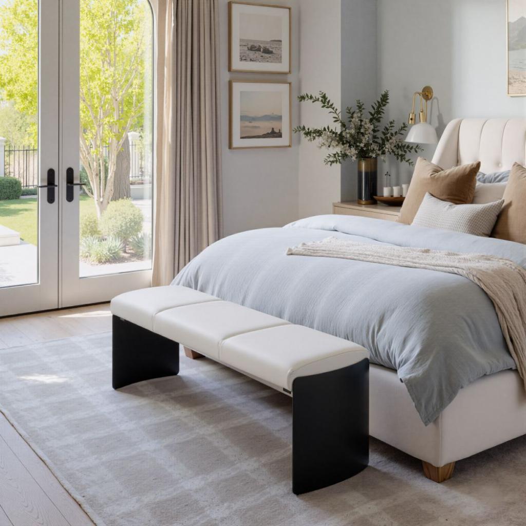 Mur Wooden Fabric Bench