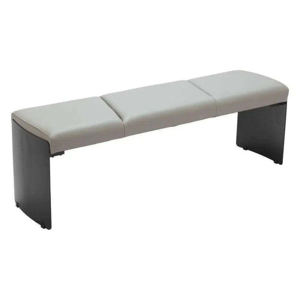 Mur Wood and Steel Grey Bench - LOOMLAN - Zuo Modern - Bedroom Benches