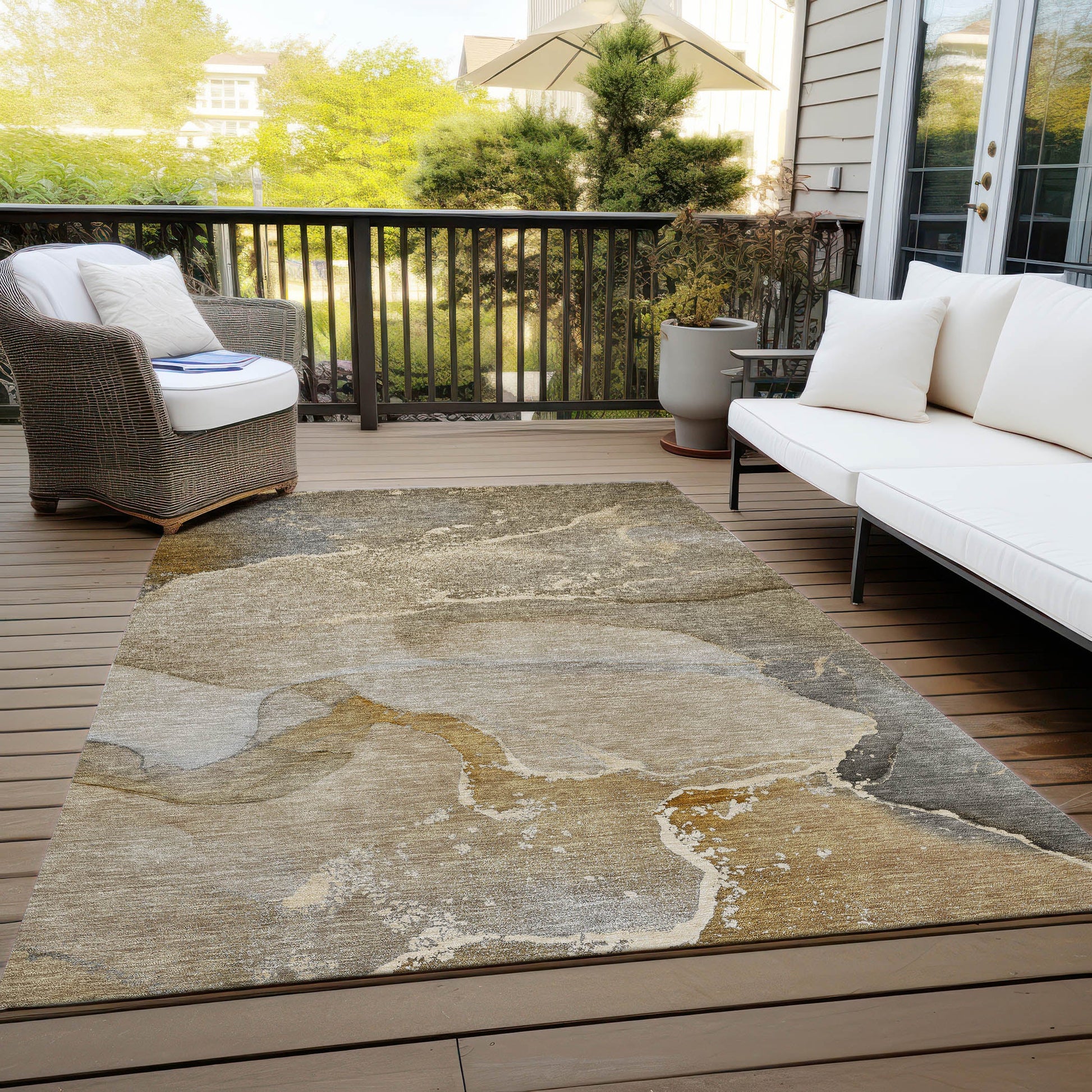 Addison Rugs Muted Whispers Brown Washable Indoor-Outdoor Rug