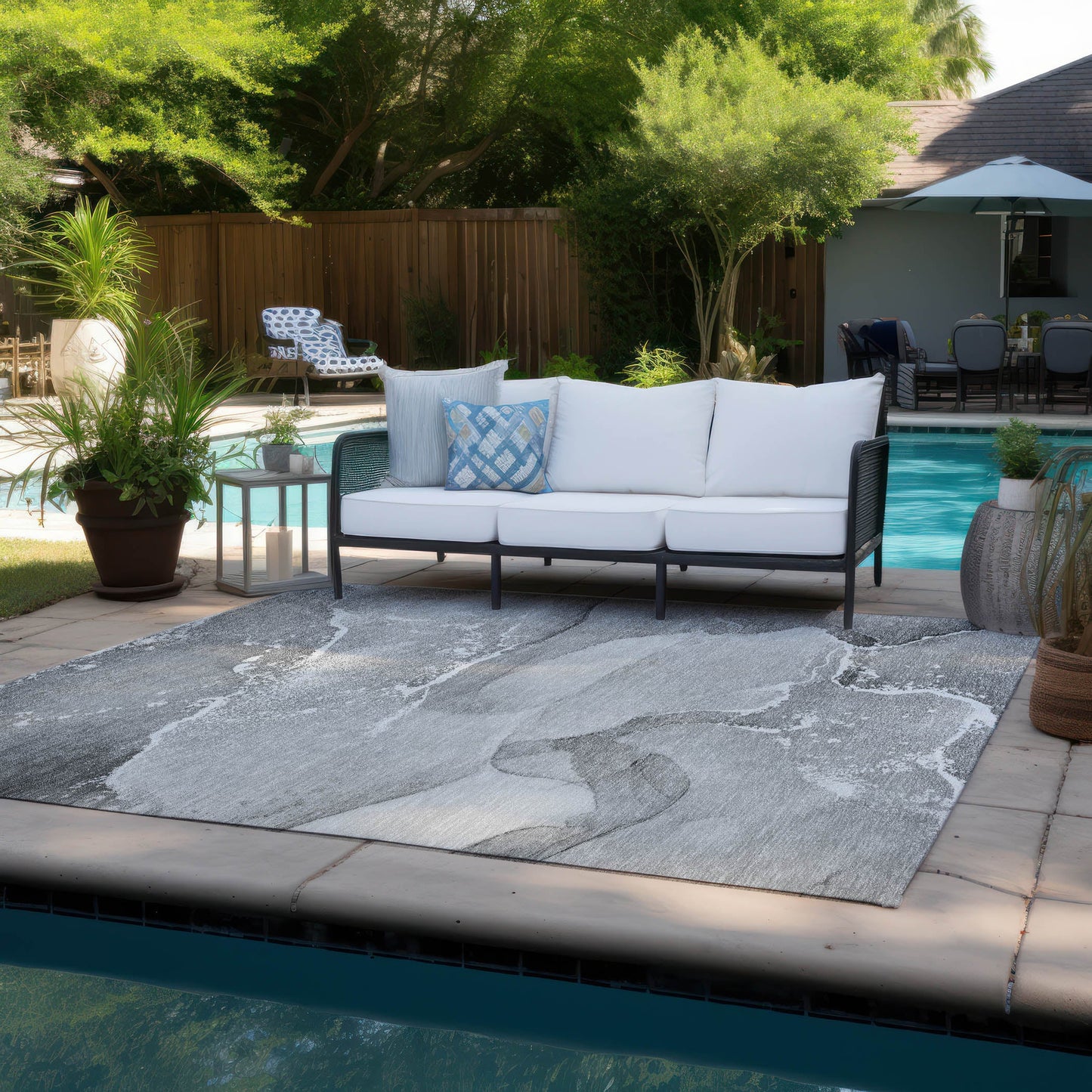 Addison Rugs Muted Whispers Grey Washable Indoor-Outdoor Rug