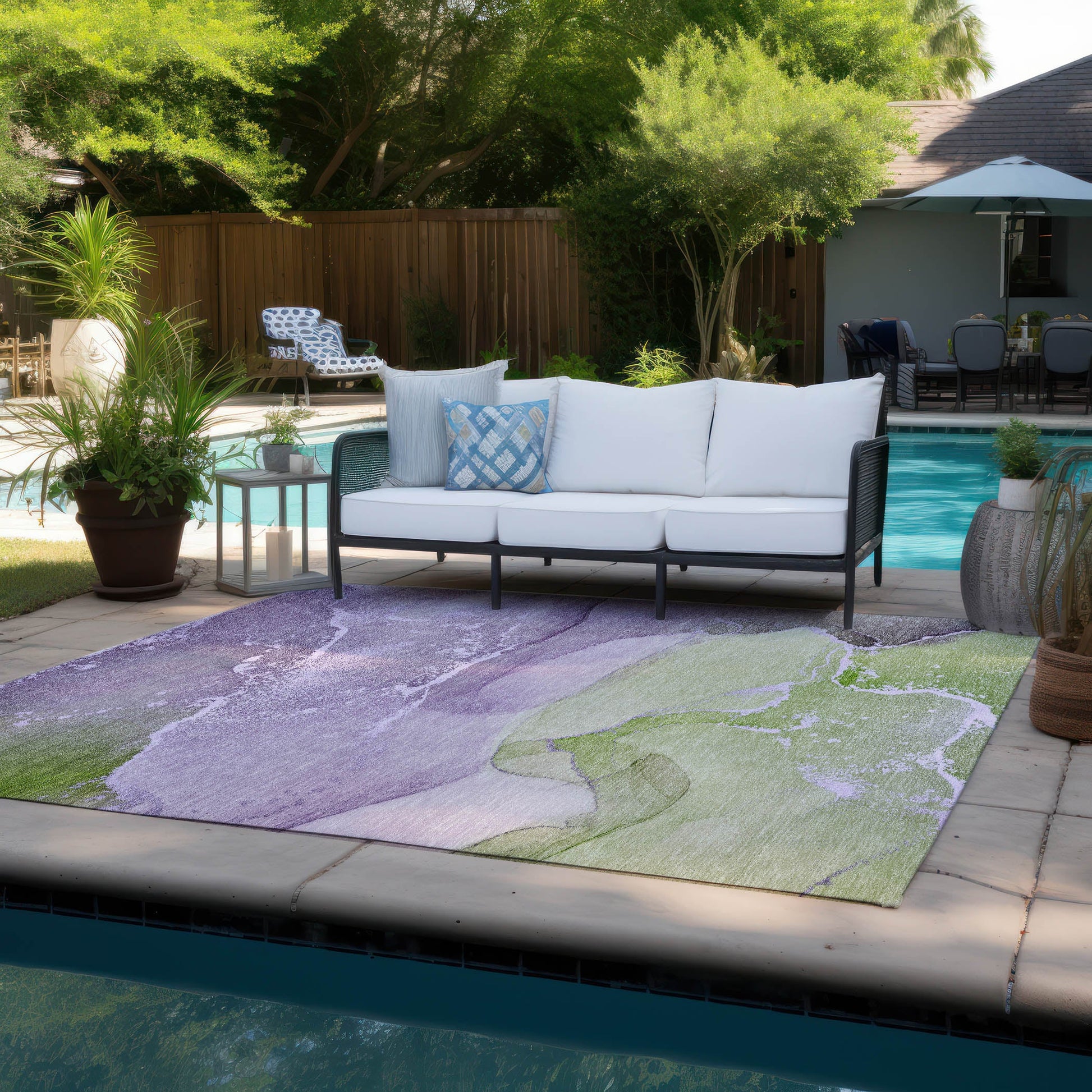 Addison Rugs Muted Whispers Purple Washable Indoor-Outdoor Rug