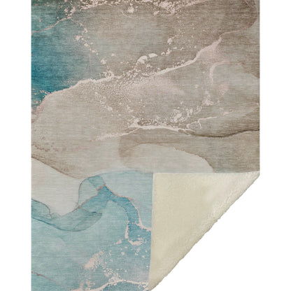 Addison Rugs Muted Whispers Teal Washable Indoor-Outdoor Rug