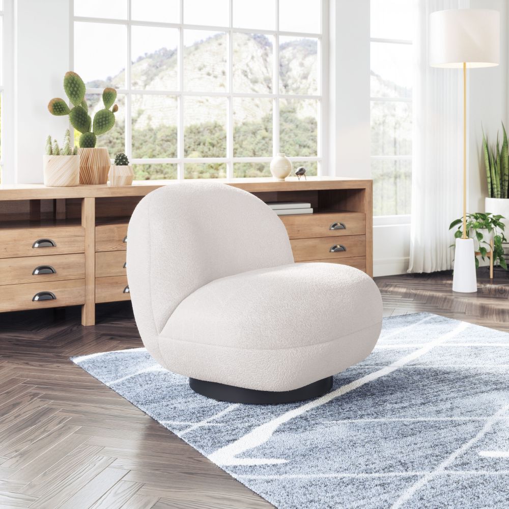 Zuo Modern Myanmar Shearling Fabric Club Chair