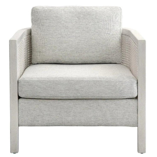 Bassett Mirror Mylo White Wood Accent Arm Chair