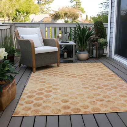 LOOMLAN Rugs Myrianna Orange Washable Indoor-Outdoor Rug