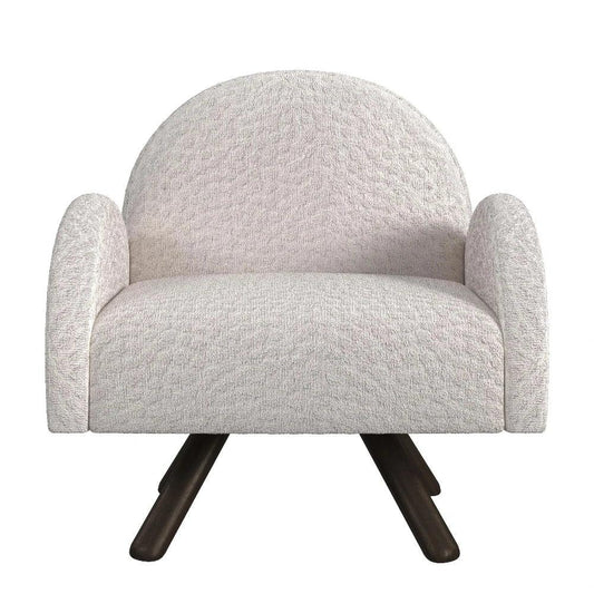 Bassett Mirror Myrtle Wood Beige Armless Accent Chair
