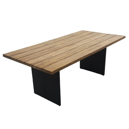 LH Home Naples Wood Top Outdoor Dining Table