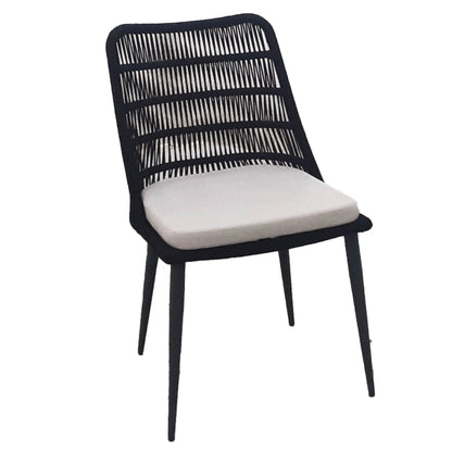 LH Home Naples Grey Fabric Outdoor Dining Chair 2PC