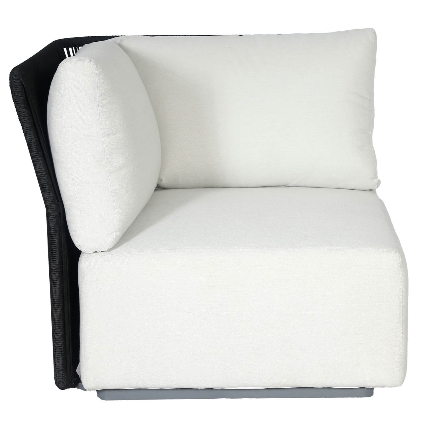 LH Home Naples White Fabric Outdoor Modular Corner