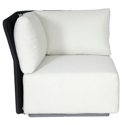 LH Home Naples White Fabric Outdoor Modular Corner