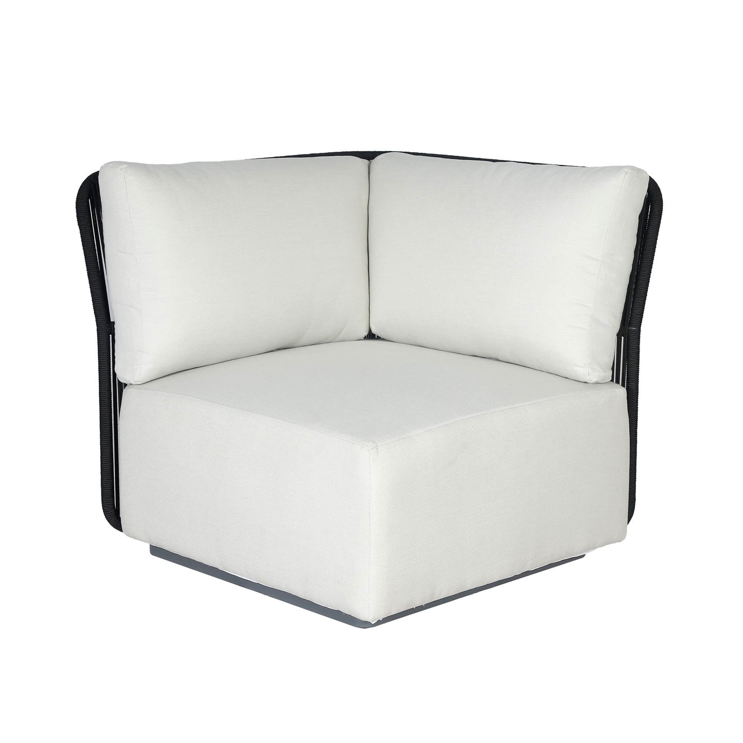 LH Home Naples White Fabric Outdoor Modular Corner