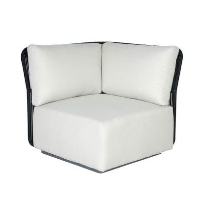 LH Home Naples White Fabric Outdoor Modular Corner