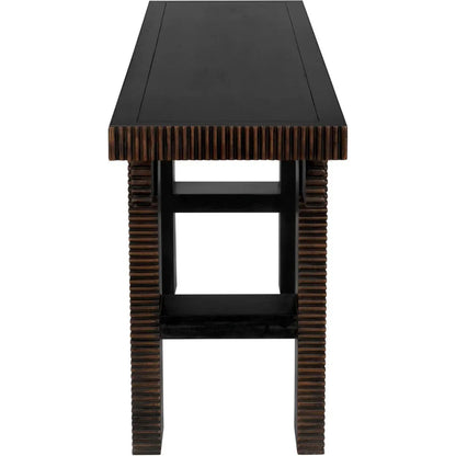 Nabu Console, Hand Rubbed Black Light Brown Trim