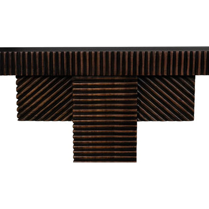 Nabu Console, Hand Rubbed Black Light Brown Trim