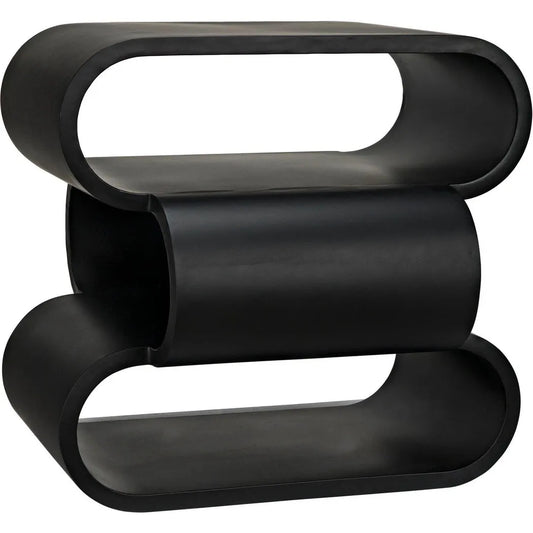 Noir Nada Side Table, Black Steel