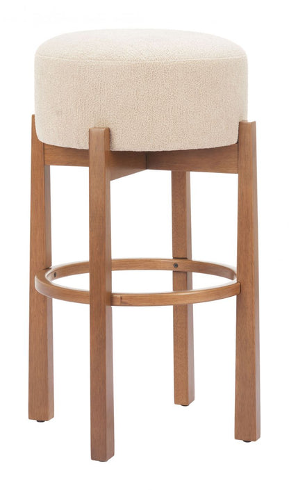 Zuo Modern Nade Textured Fabric Barstool 2PC
