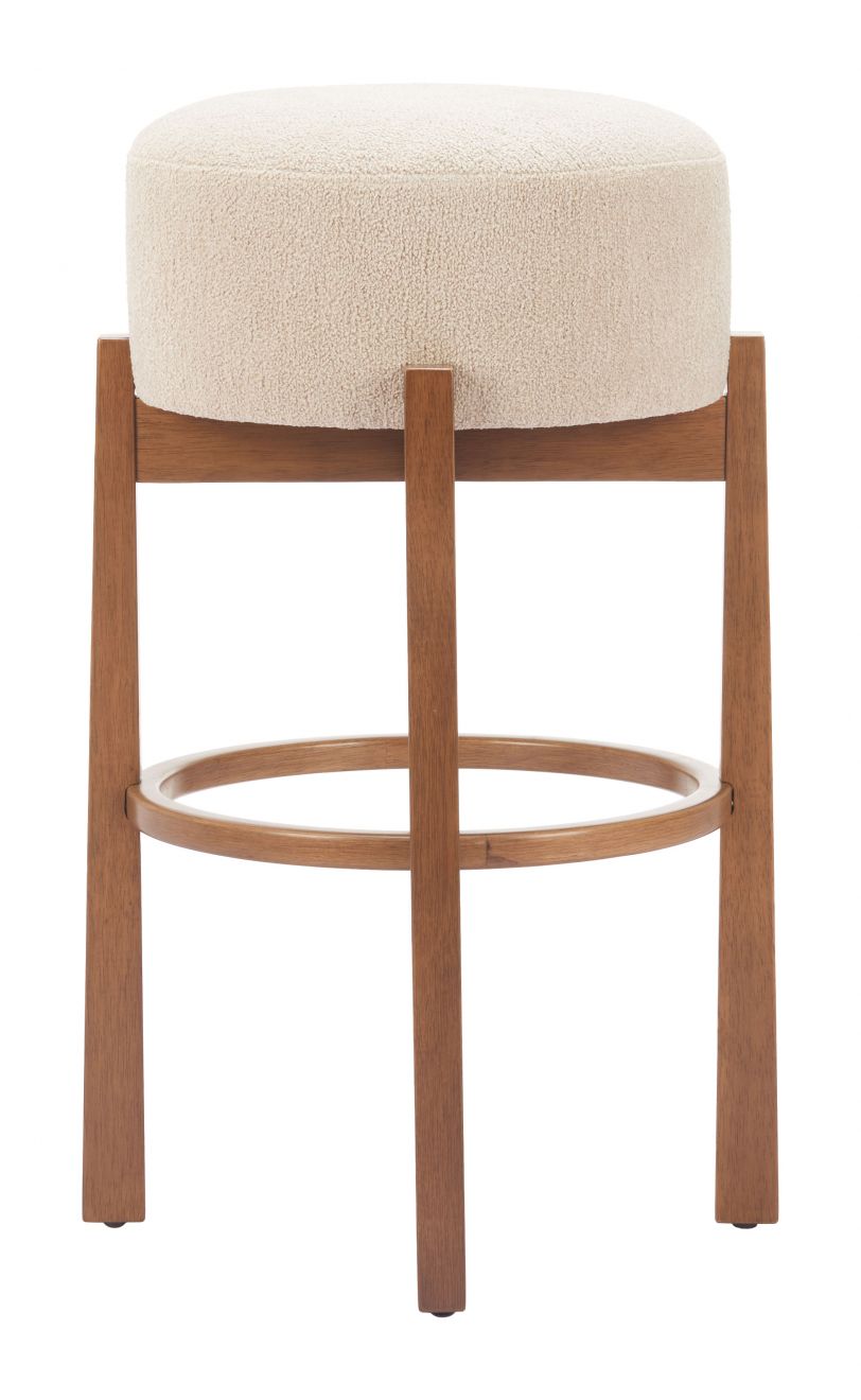 Zuo Modern Nade Textured Fabric Barstool 2PC