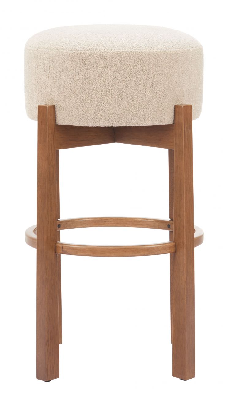 Zuo Modern Nade Textured Fabric Barstool 2PC