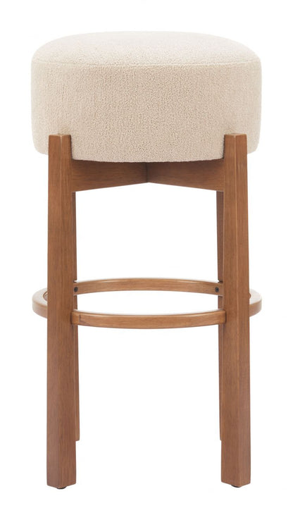 Zuo Modern Nade Textured Fabric Barstool 2PC