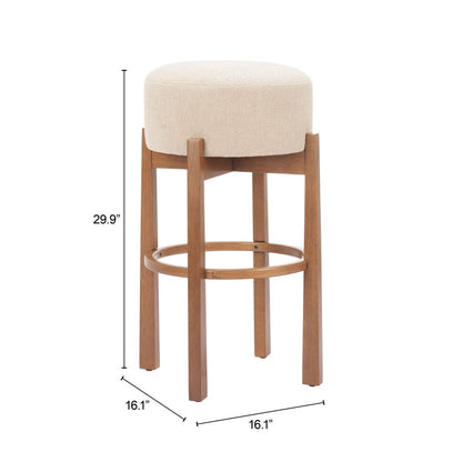 Zuo Modern Nade Textured Fabric Barstool 2PC