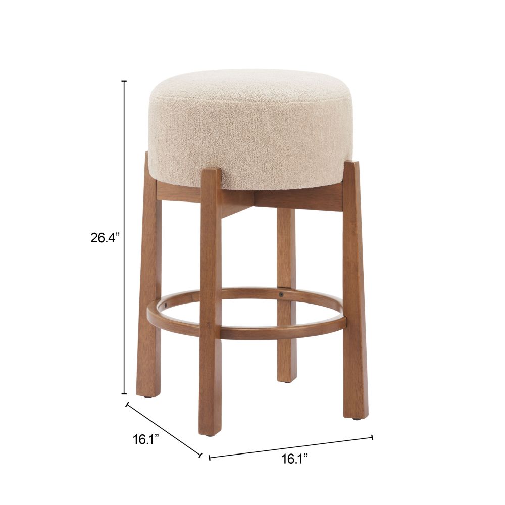 Zuo Modern Nade Textured Fabric Counter Stool 2PC