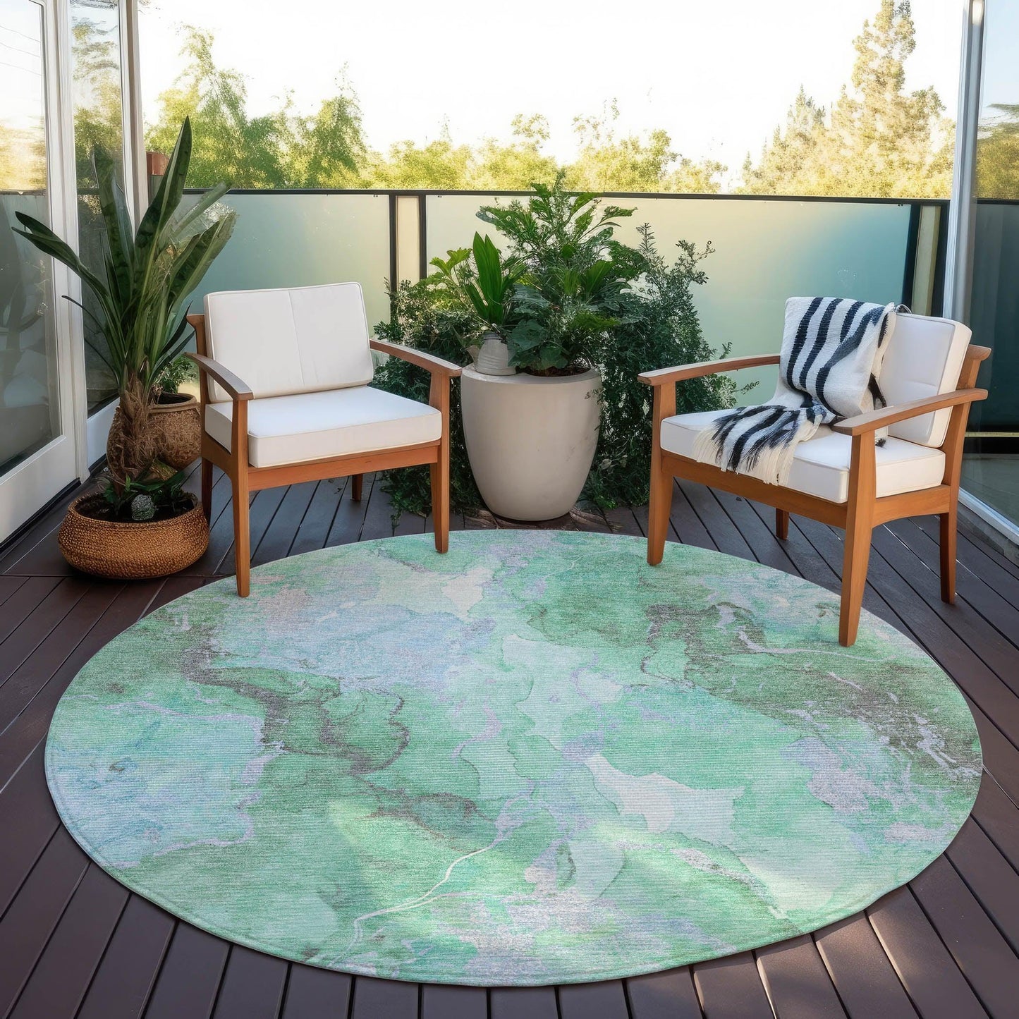 Addison Rugs Naelain Blue Washable Indoor-Outdoor Rug