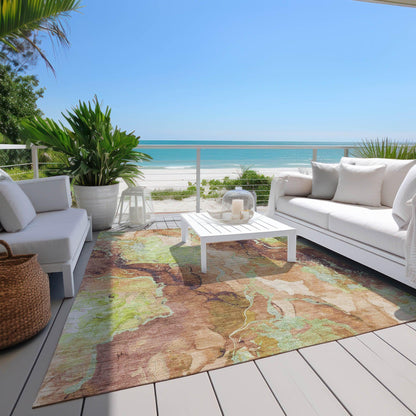 Addison Rugs Naelain Brown Washable Indoor-Outdoor Rug