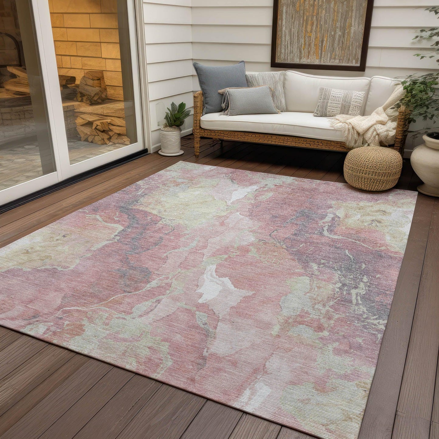 Addison Rugs Naelain Pink Washable Indoor-Outdoor Rug