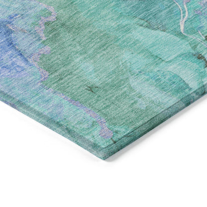 Addison Rugs Naelain Teal Washable Indoor-Outdoor Rug
