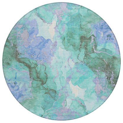 Addison Rugs Naelain Teal Washable Indoor-Outdoor Rug