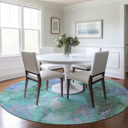 Addison Rugs Naelain Teal Washable Indoor-Outdoor Rug
