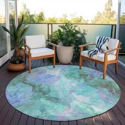 Addison Rugs Naelain Teal Washable Indoor-Outdoor Rug