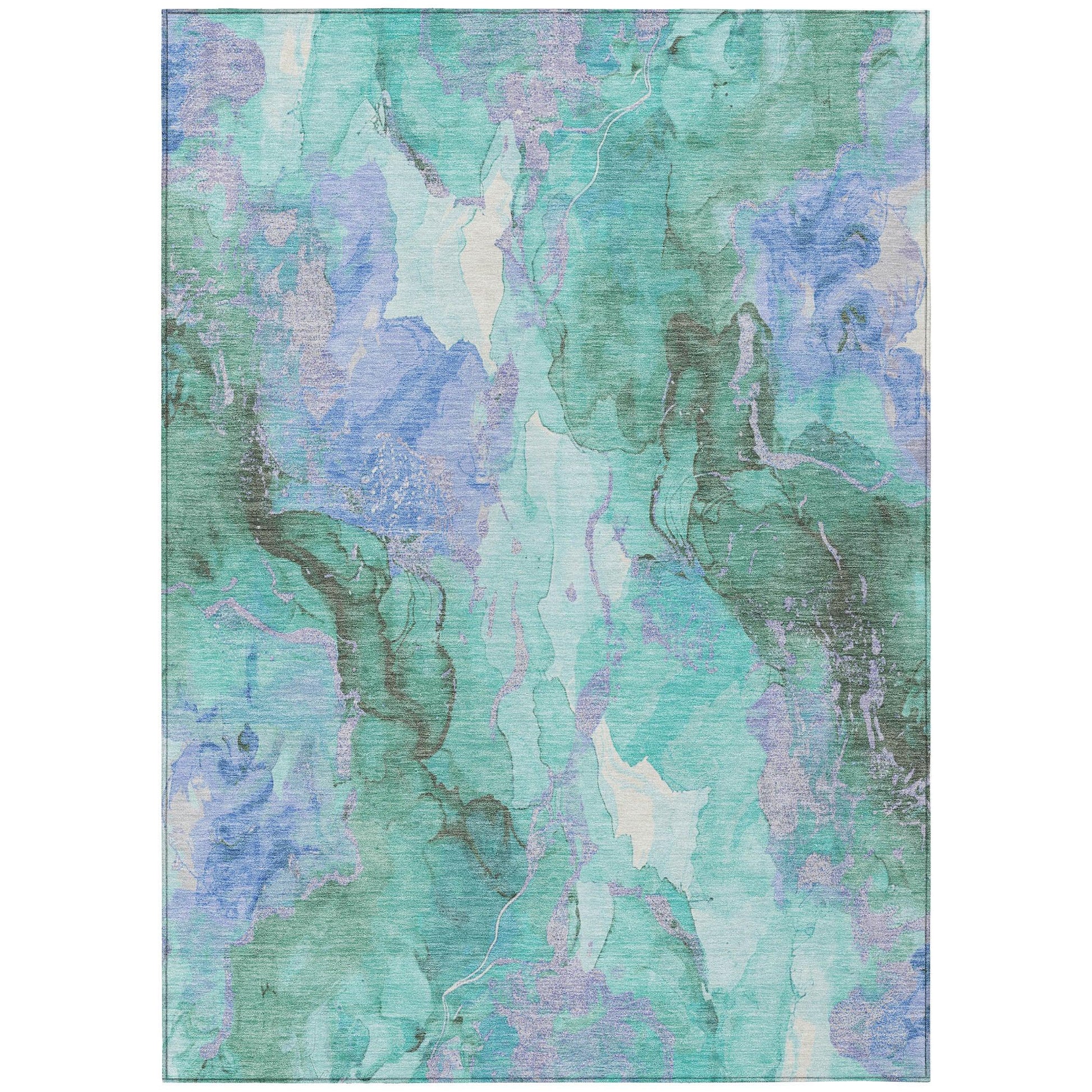 Addison Rugs Naelain Teal Washable Indoor-Outdoor Rug