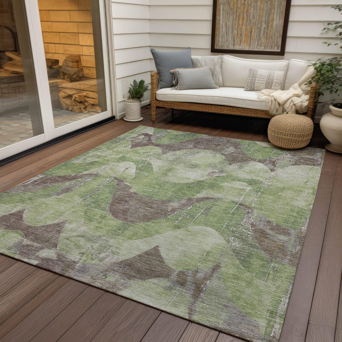 Addison Rugs Naelara Green Washable Indoor-Outdoor Rug