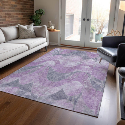 Addison Rugs Naelara Purple Washable Indoor-Outdoor Rug