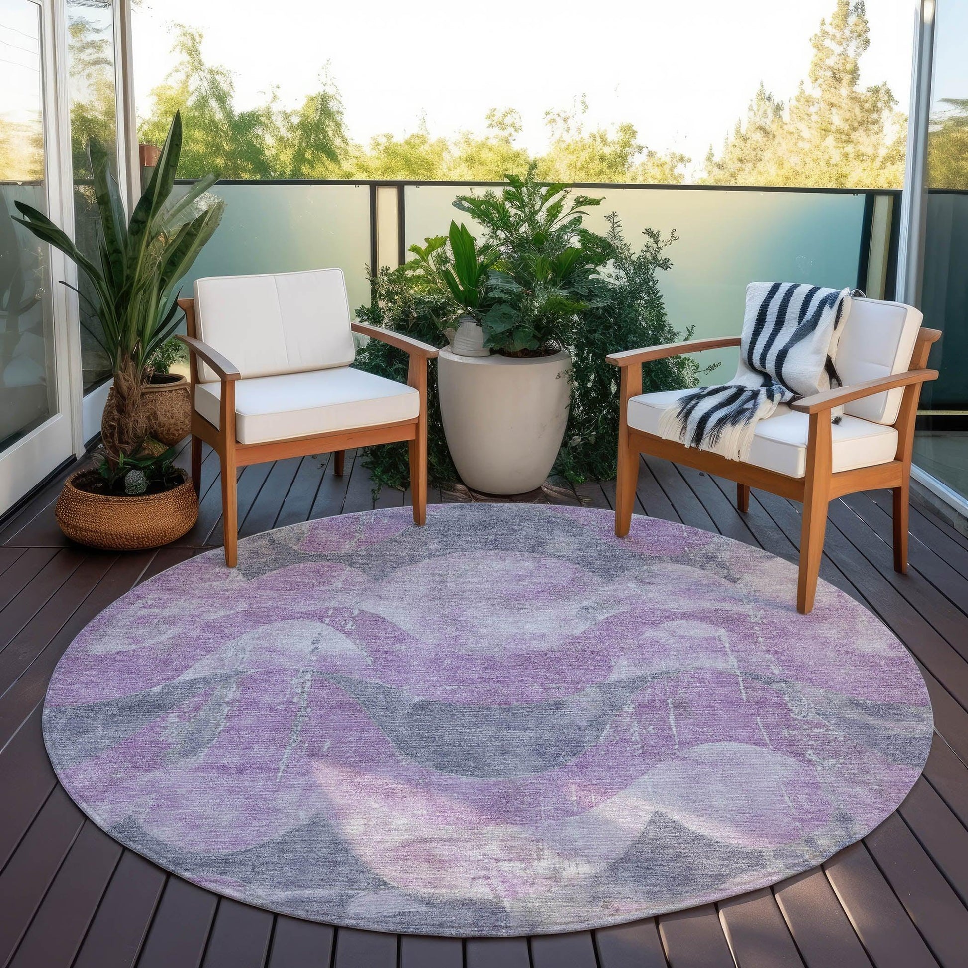 Addison Rugs Naelara Purple Washable Indoor-Outdoor Rug
