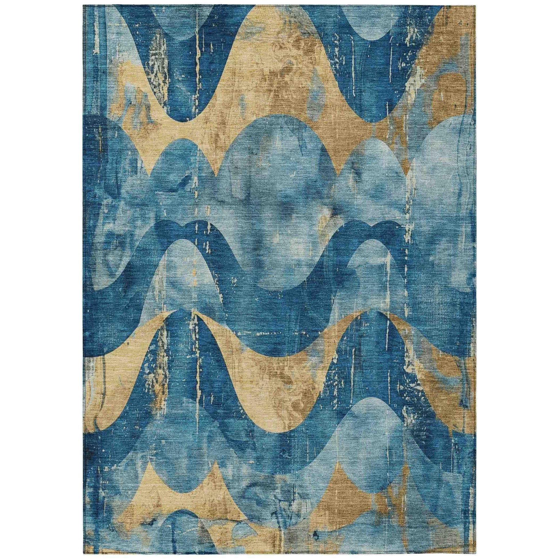 Addison Rugs Naelara Teal Washable Indoor-Outdoor Rug