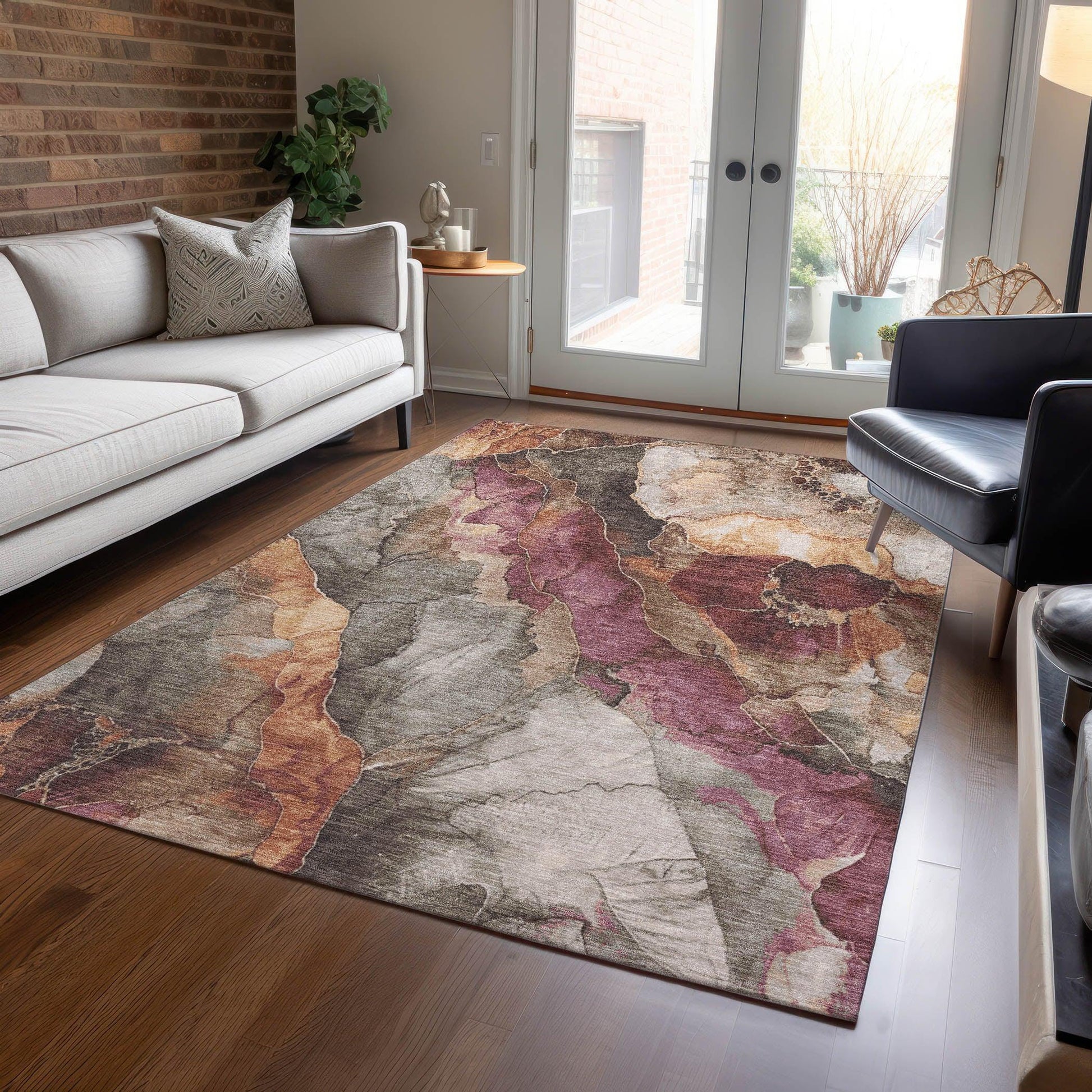 Addison Rugs Naelien Brown Washable Indoor-Outdoor Rug