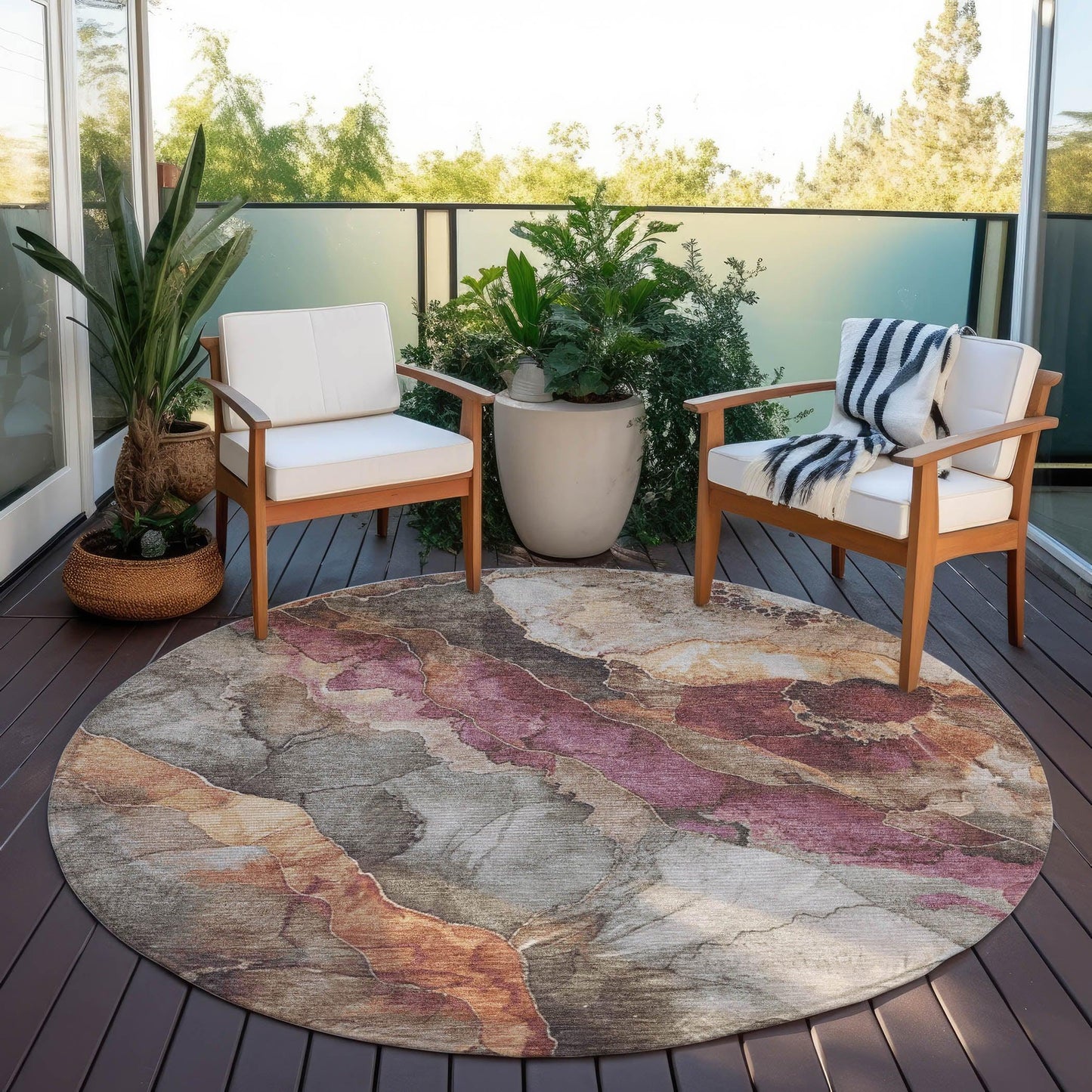 Addison Rugs Naelien Brown Washable Indoor-Outdoor Rug