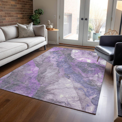 Addison Rugs Naelien Purple Washable Indoor-Outdoor Rug