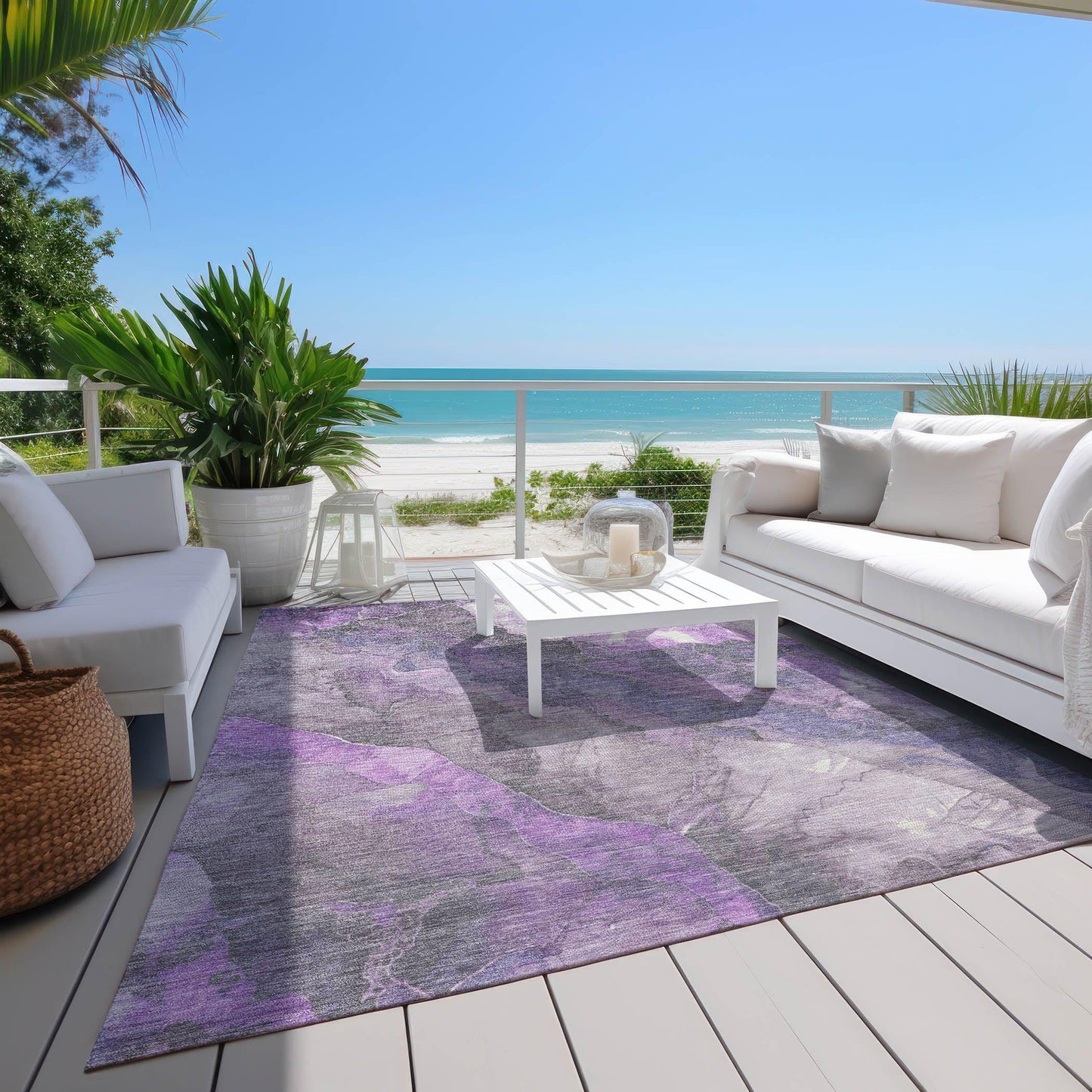 Addison Rugs Naelien Purple Washable Indoor-Outdoor Rug