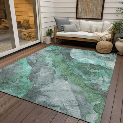 Addison Rugs Naelien Teal Washable Indoor-Outdoor Rug