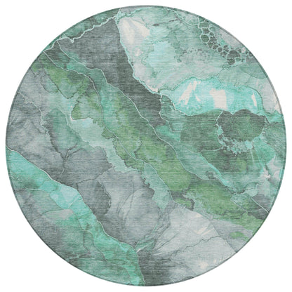 Addison Rugs Naelien Teal Washable Indoor-Outdoor Rug