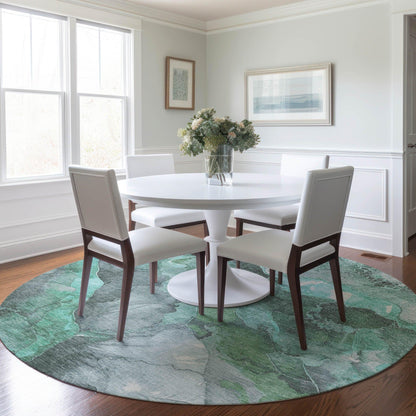 Addison Rugs Naelien Teal Washable Indoor-Outdoor Rug